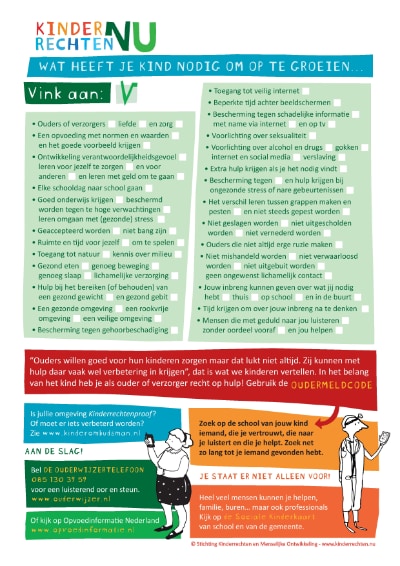 Checklist Volwassenen - Kinderburgemeesters